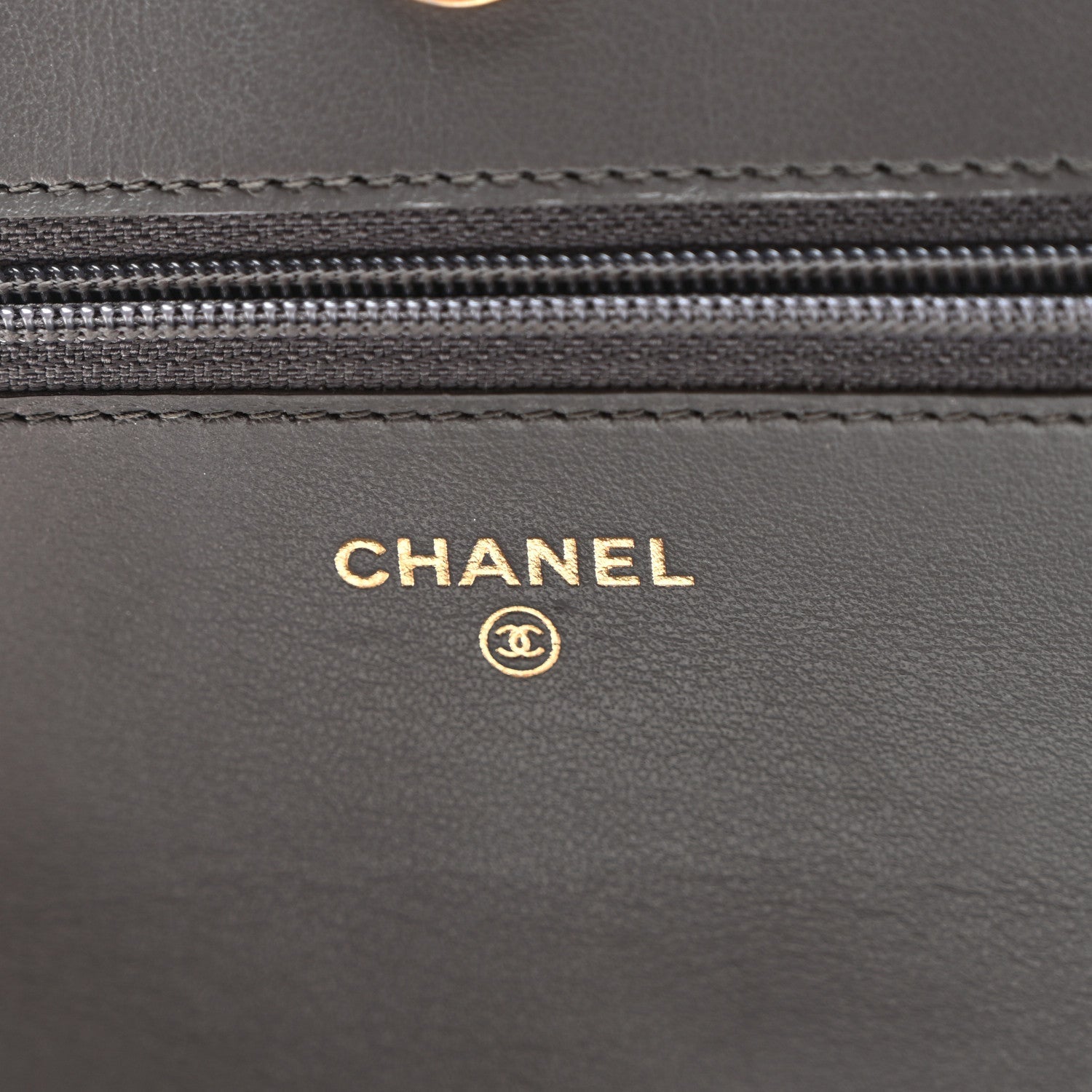 Chanel Caviar Quilted Boy Wallet On Chain WOC Grey