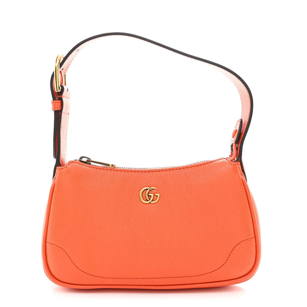 Gucci Goatskin Mini Aphrodite Shoulder Bag Orange