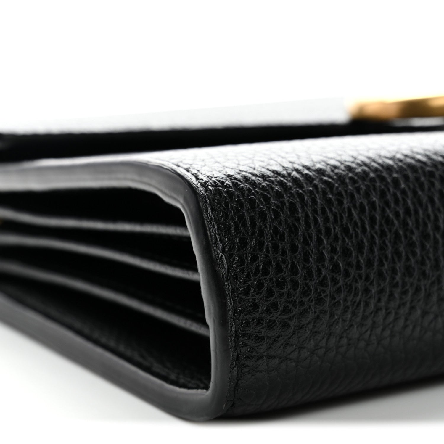 Gucci Calfskin GG Marmont Chain Wallet Black