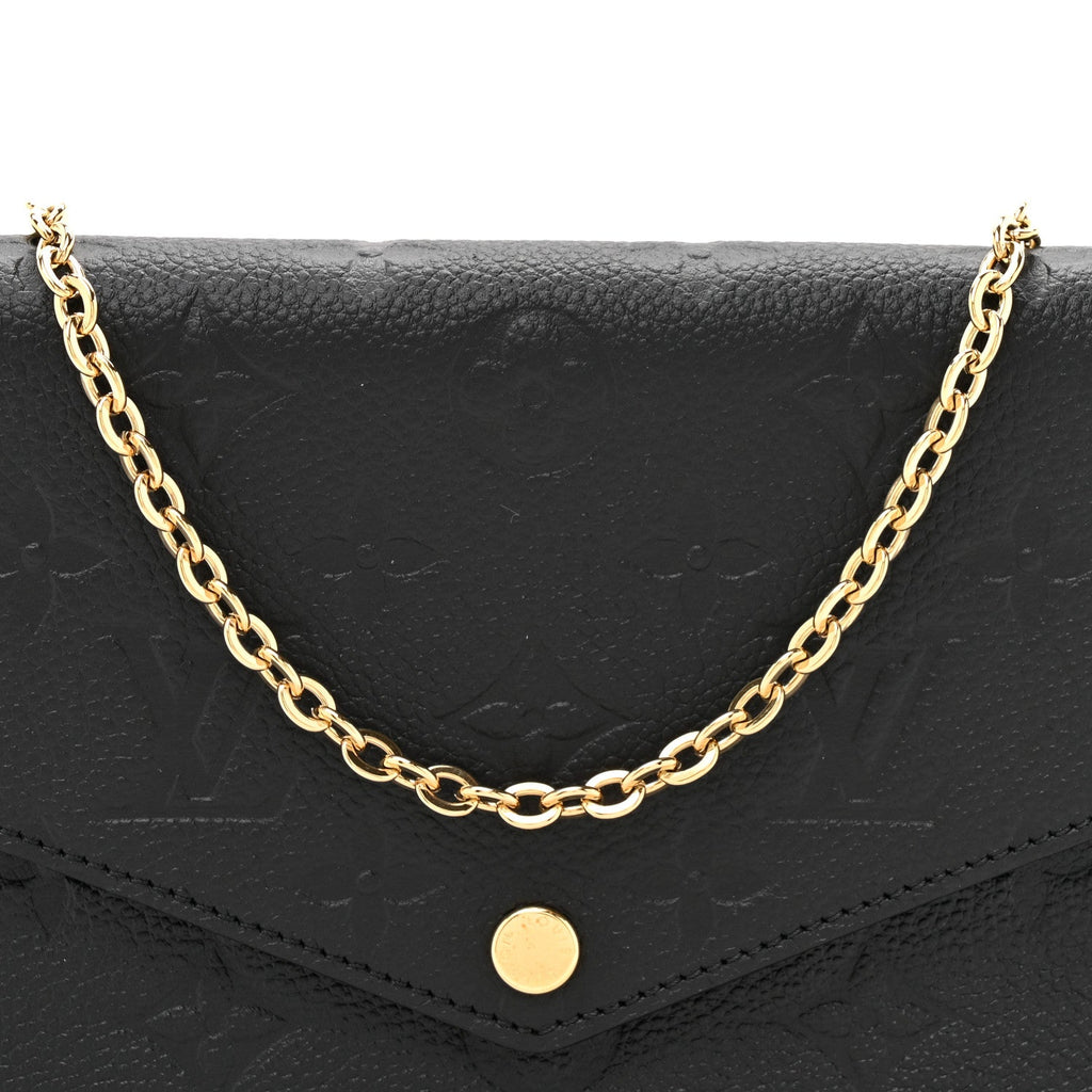 Louis Vuitton Empreinte Pochette Felicie Chain Wallet Black