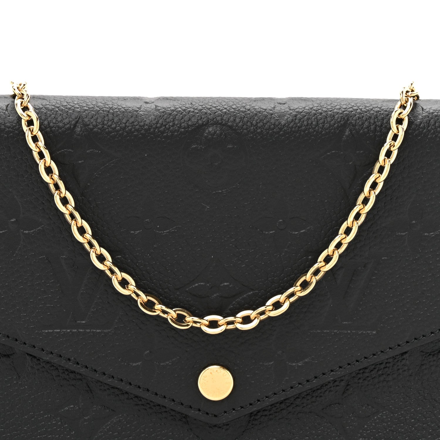 Louis Vuitton Empreinte Pochette Felicie Chain Wallet Black