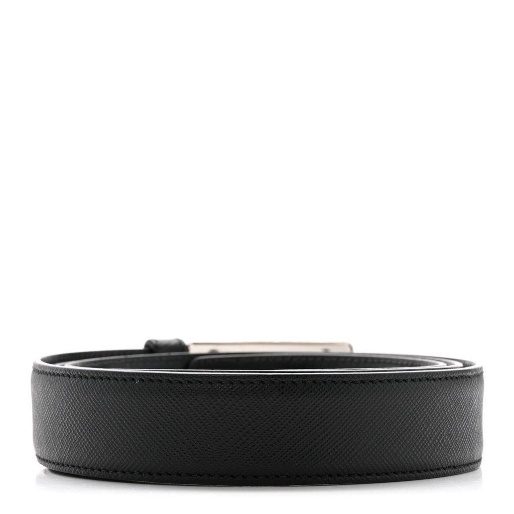 Prada Saffiano Triangle Belt 100 40 Black