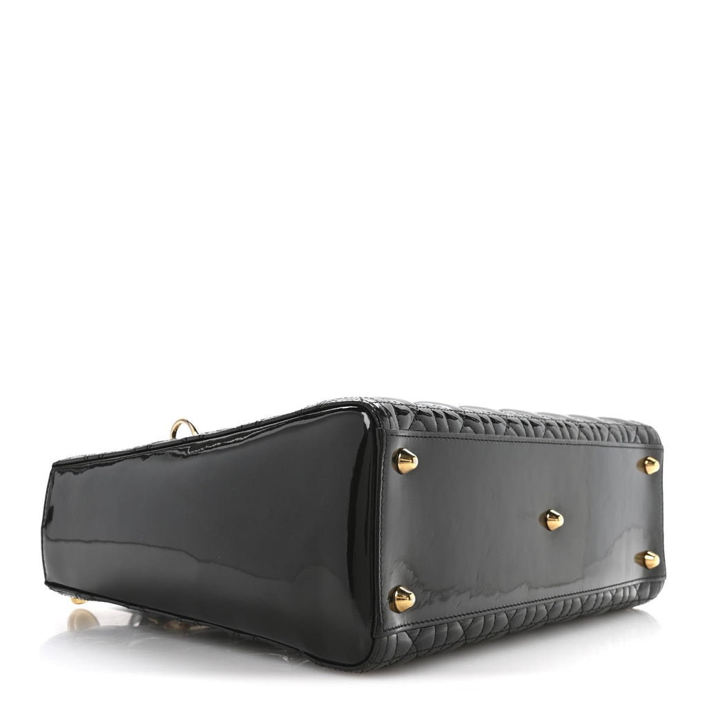 Christian Dior Patent Cannage Large Lady Dior Black