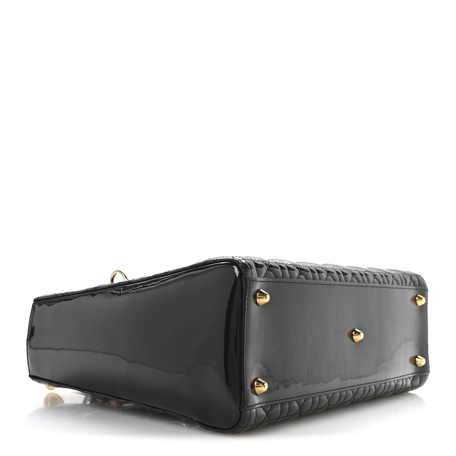Christian Dior Patent Cannage Large Lady Dior Black