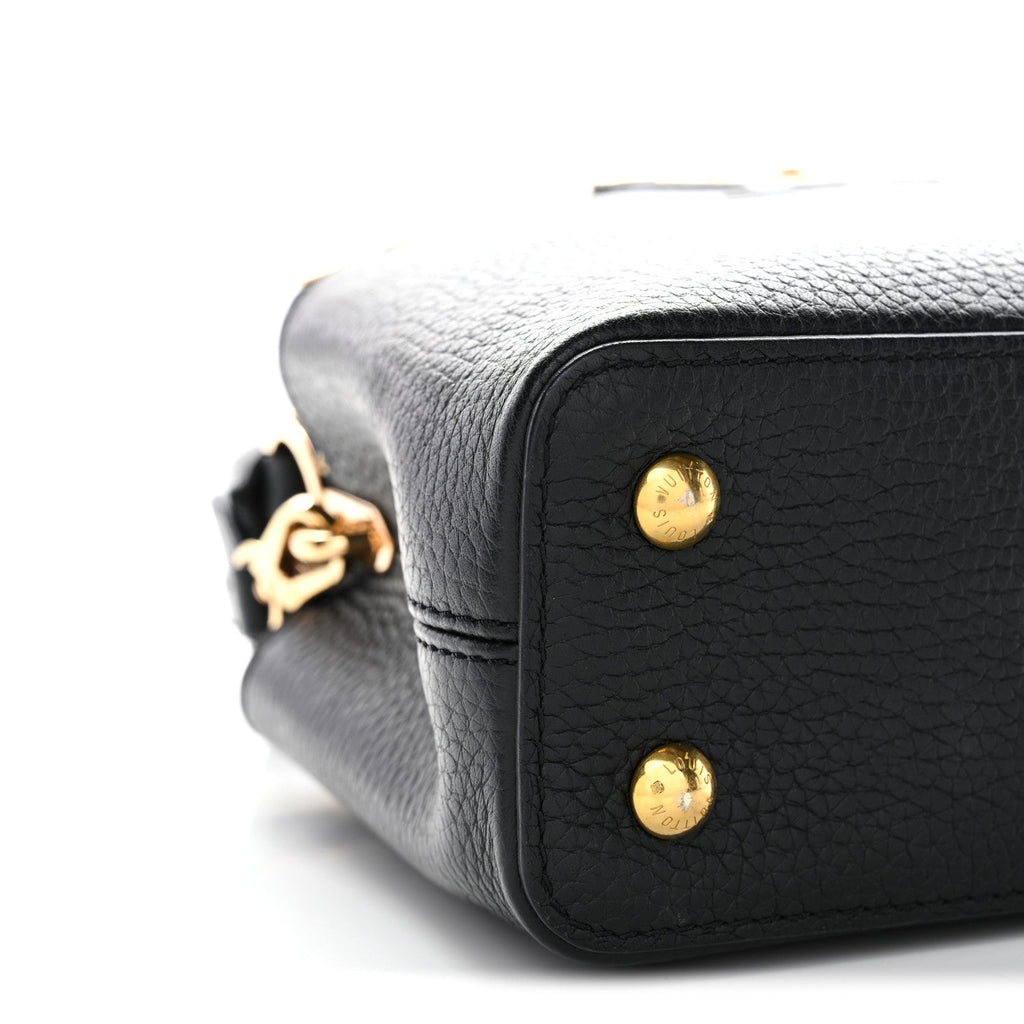 Louis Vuitton Taurillon Embellished Flower Crown Capucines Mini Black