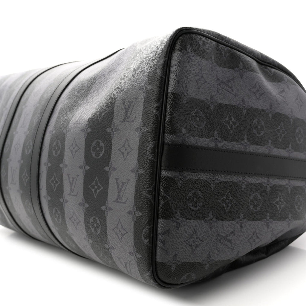 Louis Vuitton X NIGO Monogram Eclipse Stripes LV Keepall Bandouliere 50