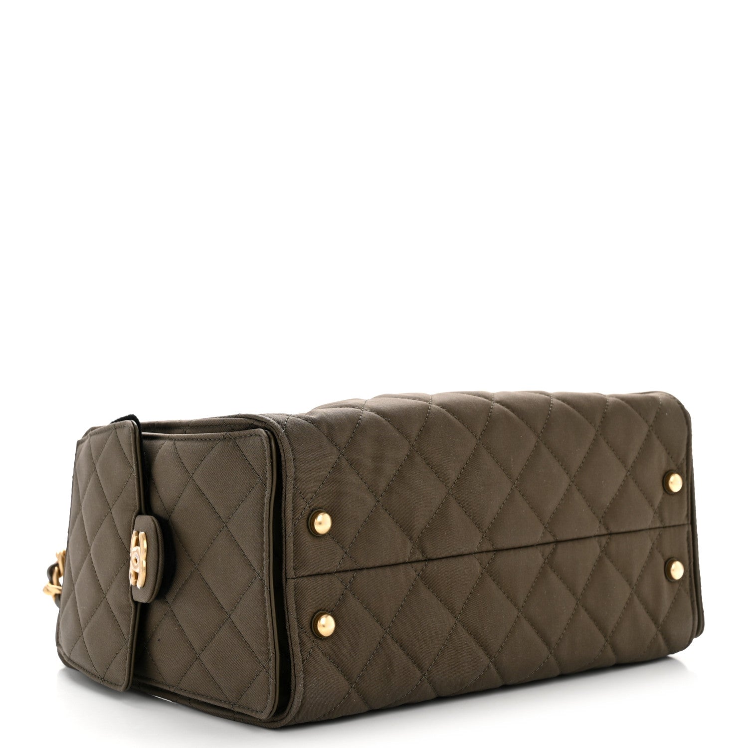 Chanel Canvas Quilted Small Chanel 25 Handbag Khaki