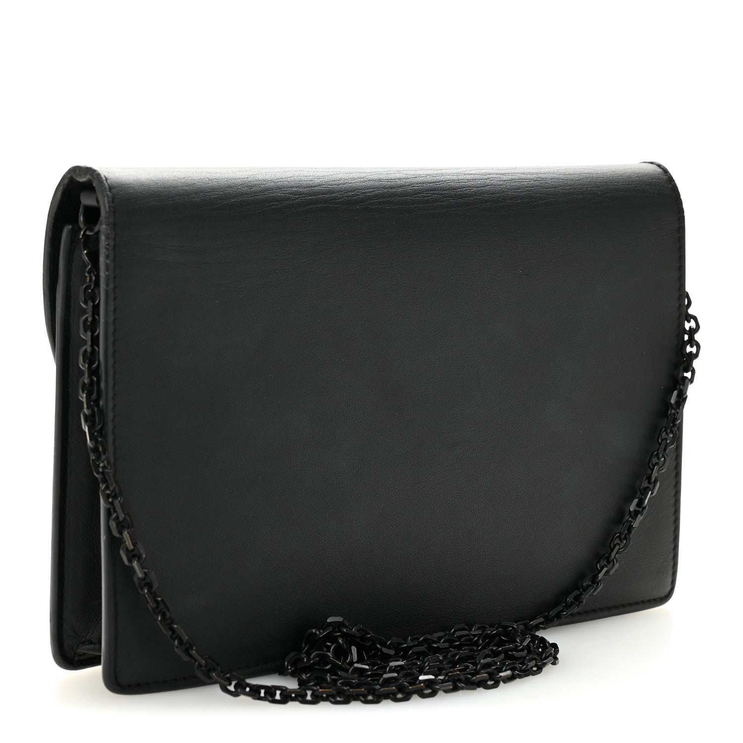 Christian Dior Ultra Matte Calfskin Saddle Chain Pouch Black