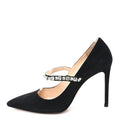 Prada Camoscio Crystal Pumps 37 Black