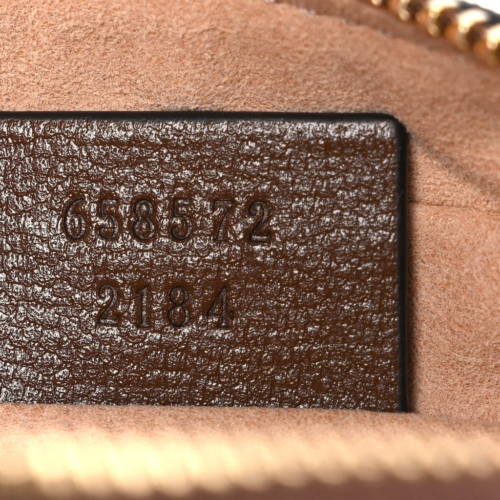 Gucci GG Supreme Monogram Azalea Calfskin Mini Retro Interlocking G Shoulder Bag Beige Ebony Brown Sugar