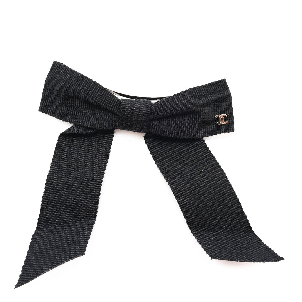 Grosgrain Bow CC Hair Clip Black