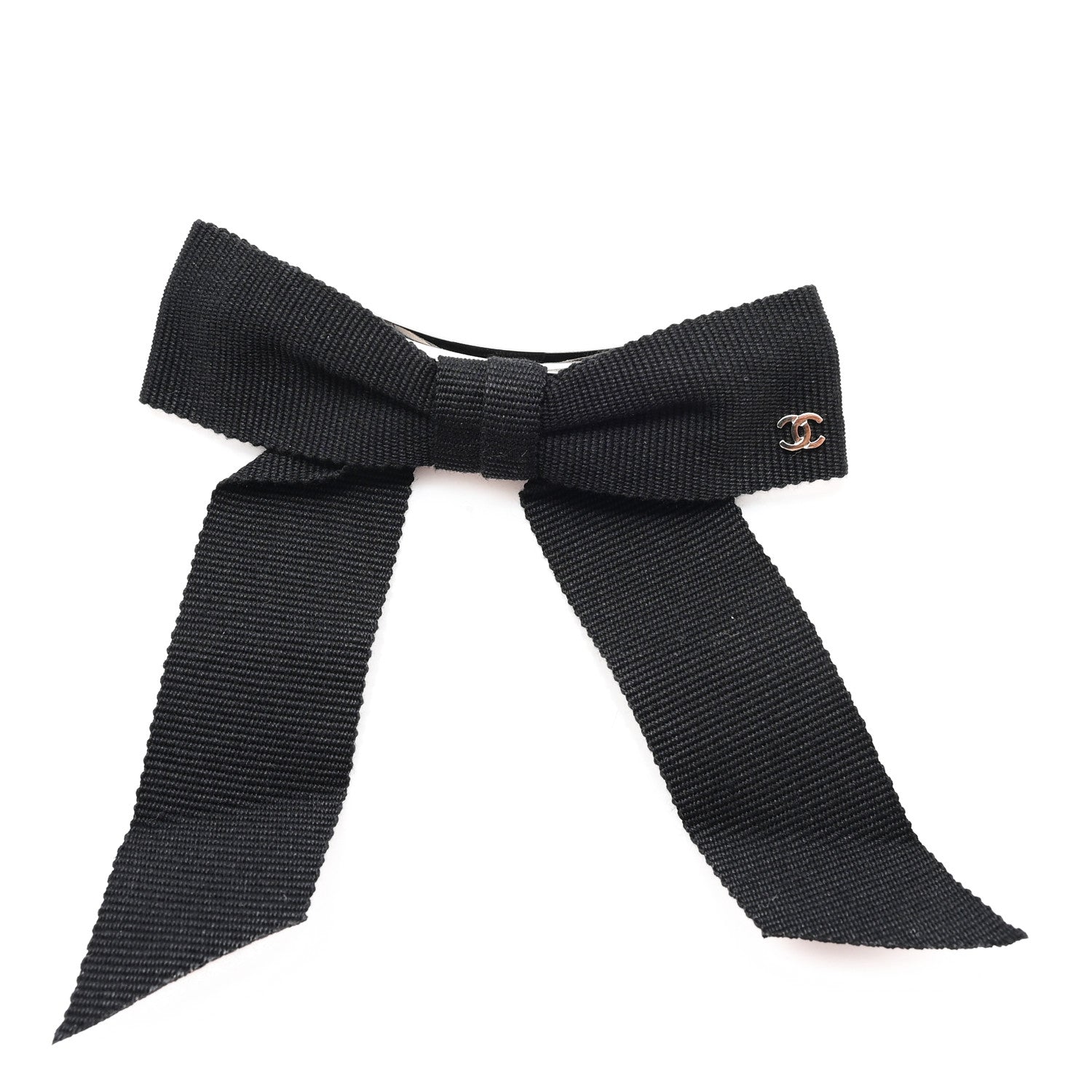 Grosgrain Bow CC Hair Clip Black