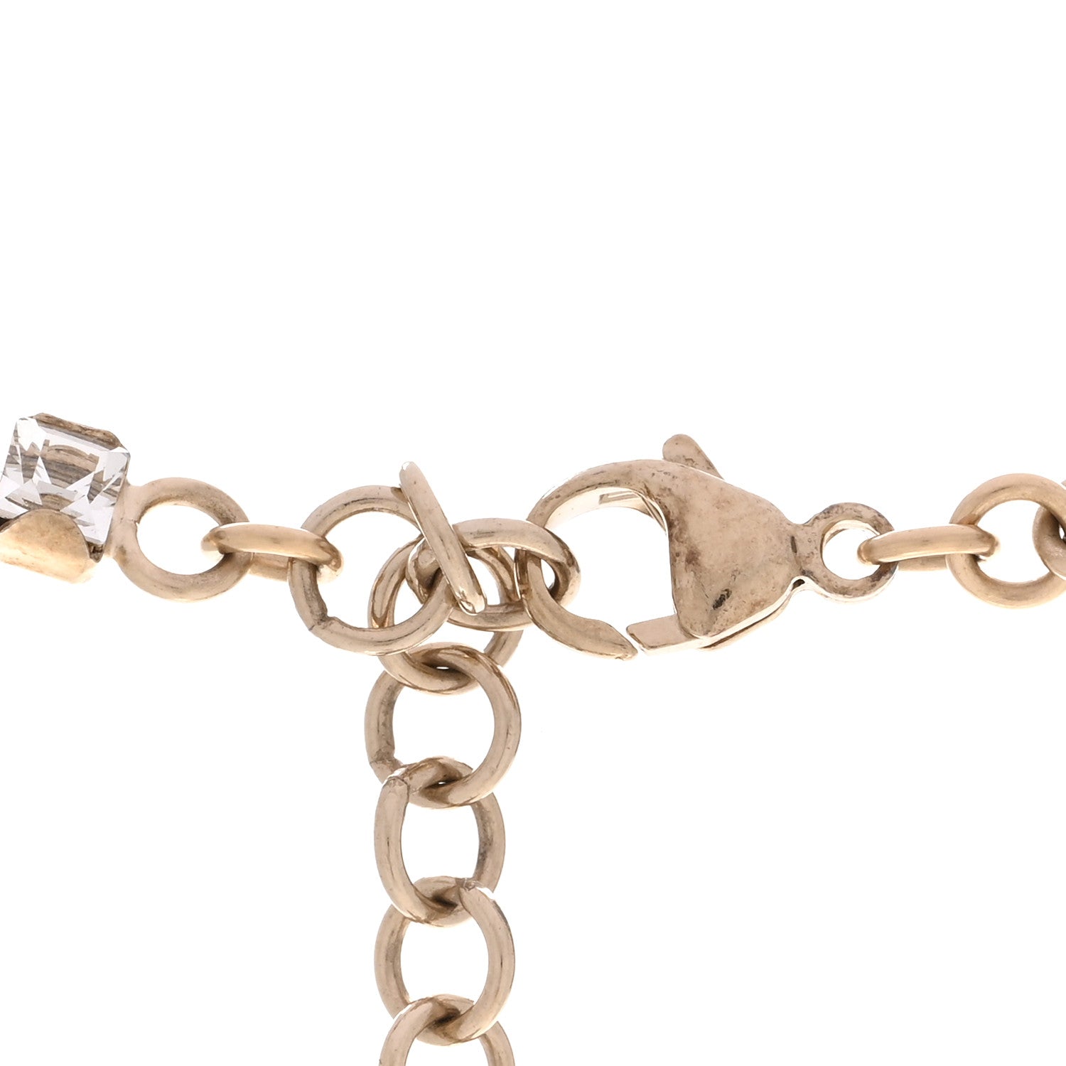 Crystal CC Pendant Choker Gold Pink