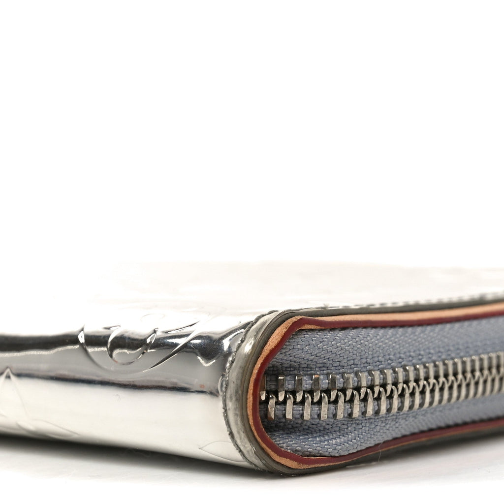 Louis Vuitton Monogram Mirror Zippy Wallet Silver
