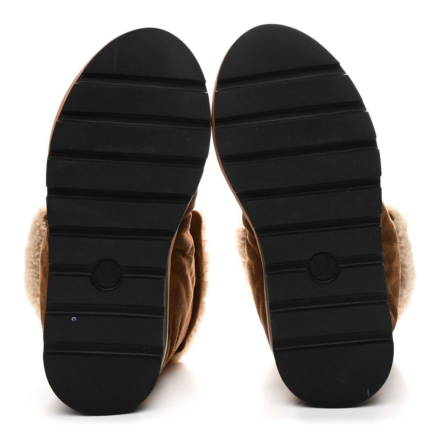 Louis Vuitton Suede Shearling Quilted Flat Ankle Boot 41 Beige