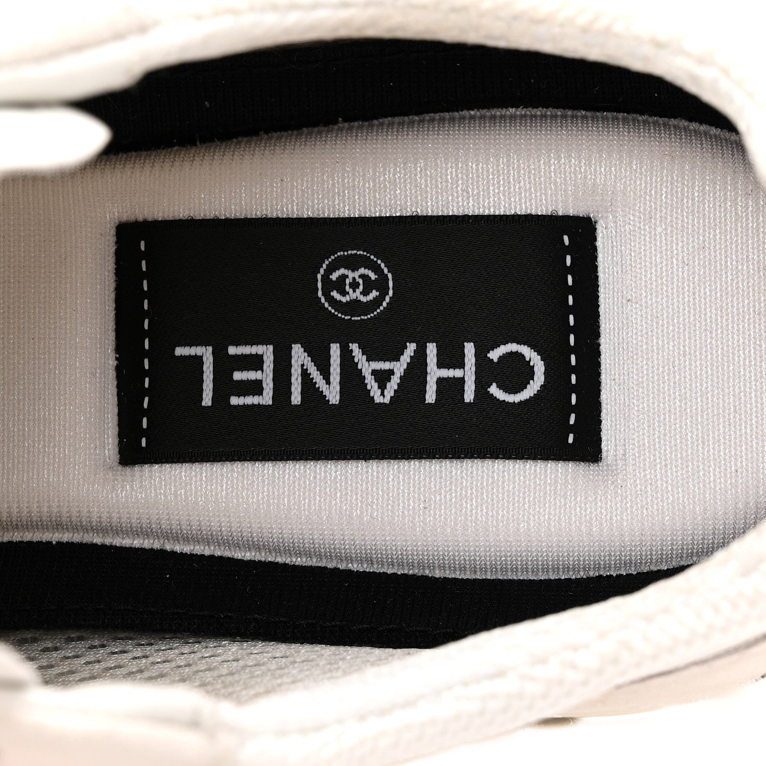 Mixed Fibers Suede Shiny Calfskin Womens CC Sneakers 38.5 White