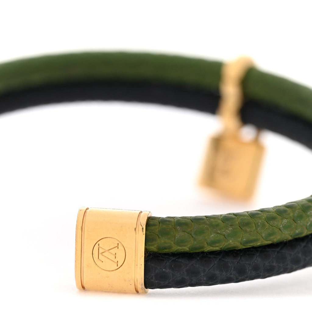 Louis Vuitton Snakeskin Keep It Twice Bracelet Blue Green