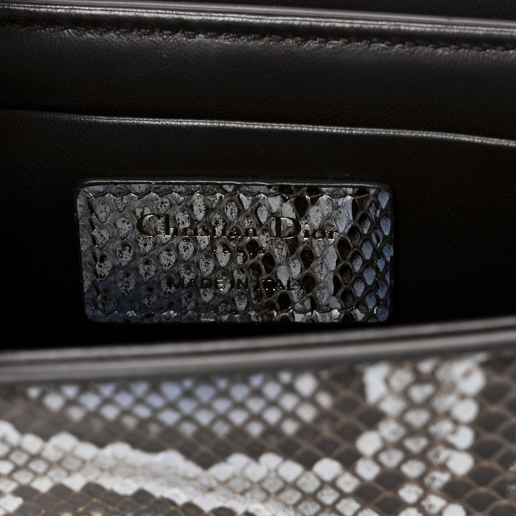Christian Dior Snakeskin 30 Montaigne Box Bag Beige Multicolor