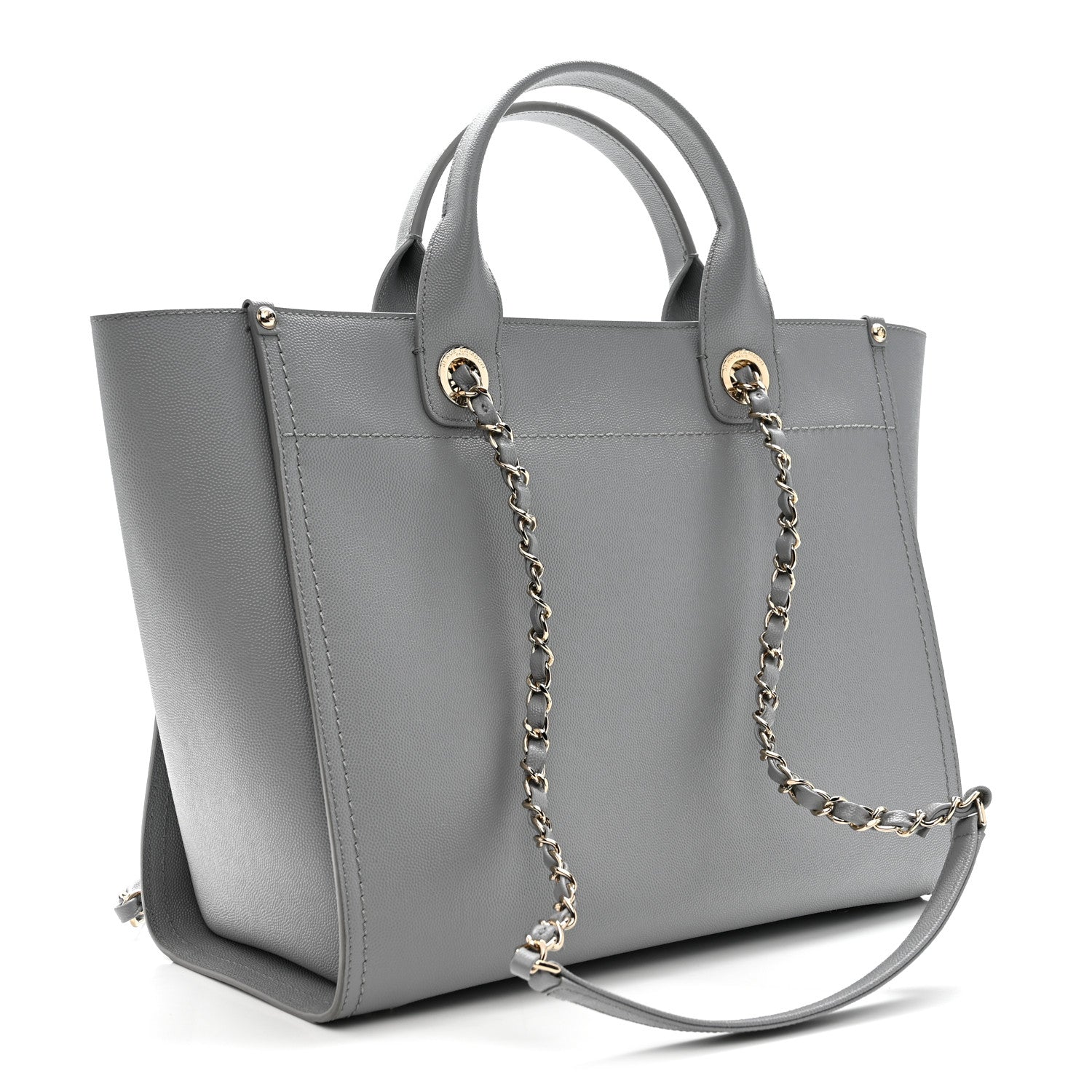 Chanel Caviar Studded Medium Deauville Tote Grey