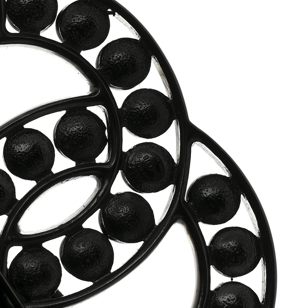 Bead CC Brooch Black