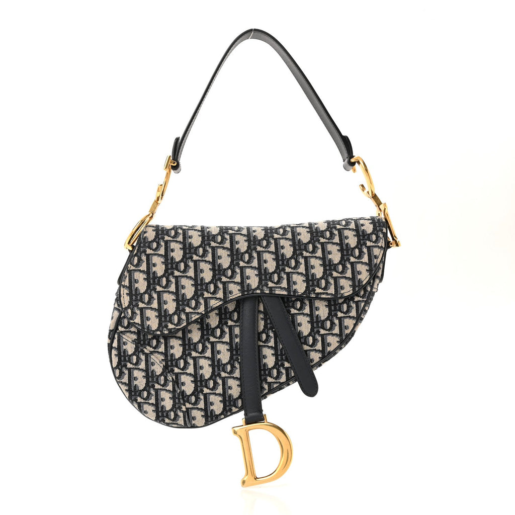 Christian Dior Oblique Saddle Bag Blue