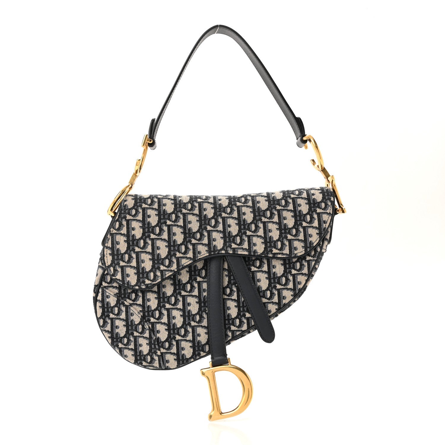 Christian Dior Oblique Saddle Bag Blue