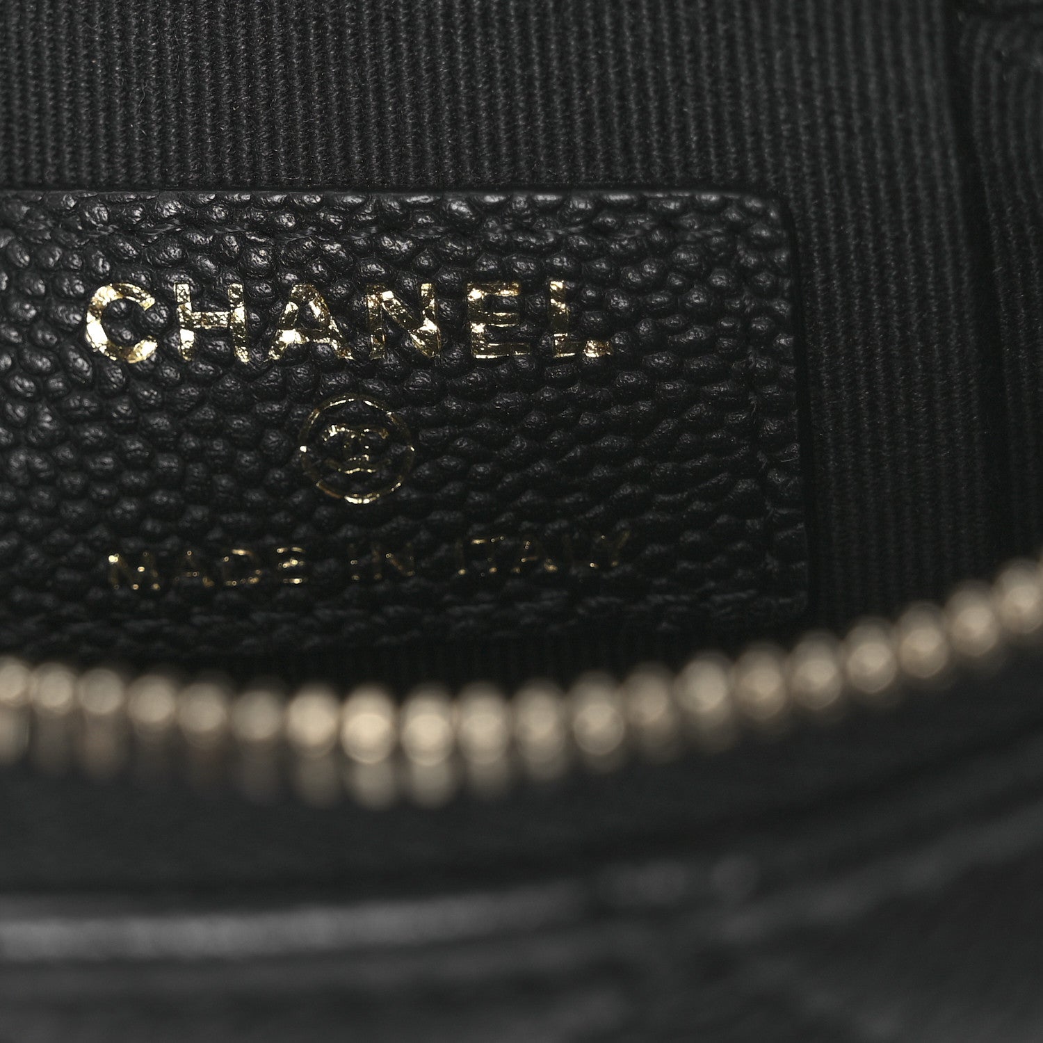 Chanel Caviar Quilted Small Vertical Coco Beauty Vanity Case With Chain Black