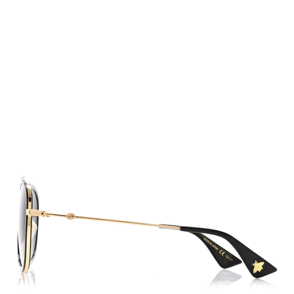 Gucci Aviator Sunglasses GG0062S Black Gold