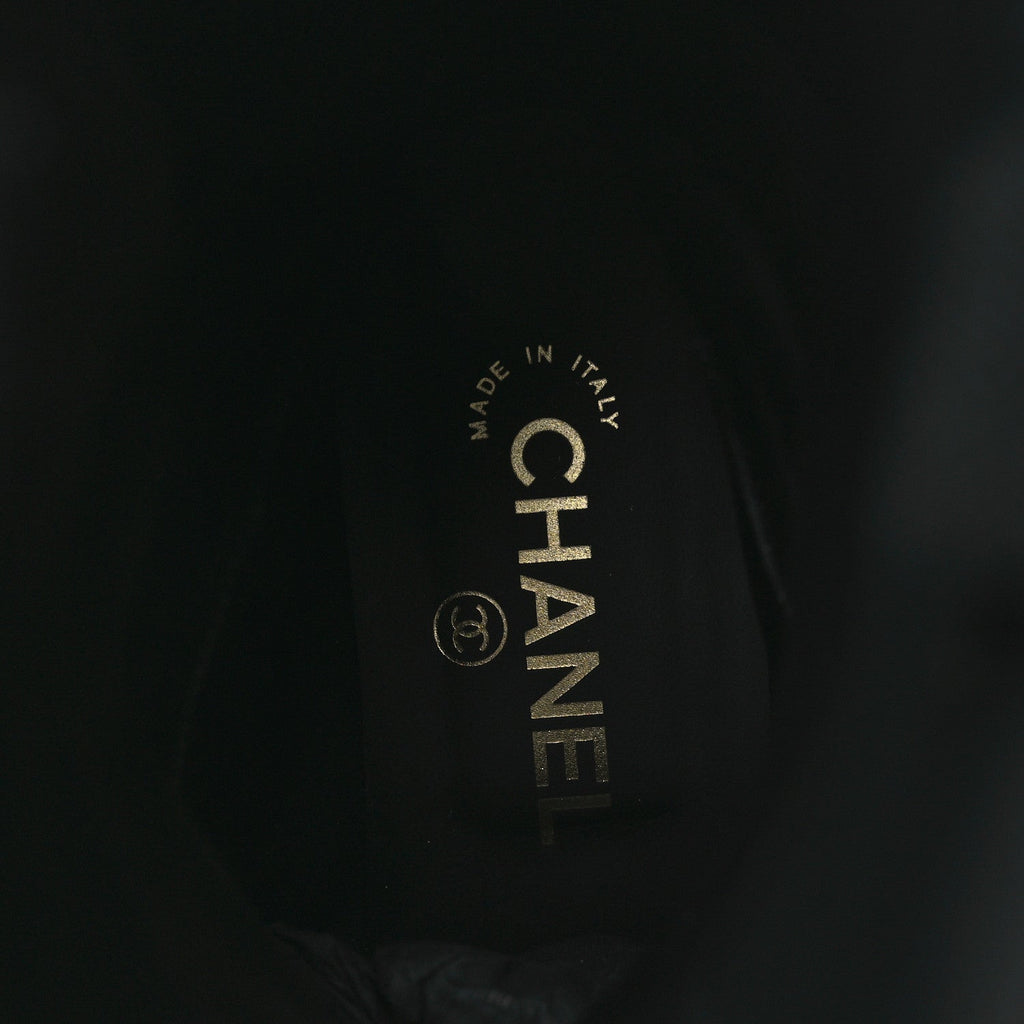 Chanel Suede Calfskin CC Short Boots 37 Black
