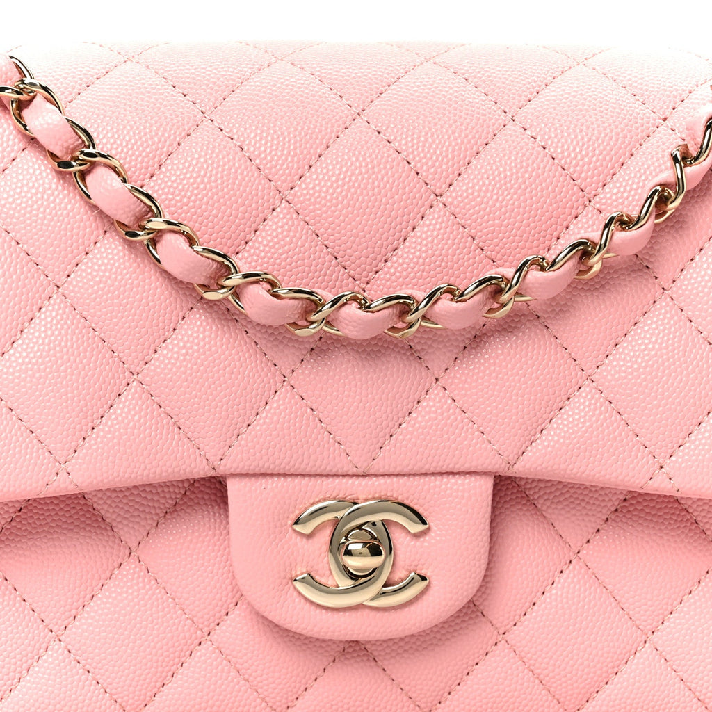 Chanel Caviar Quilted Medium Double Flap Light Pink