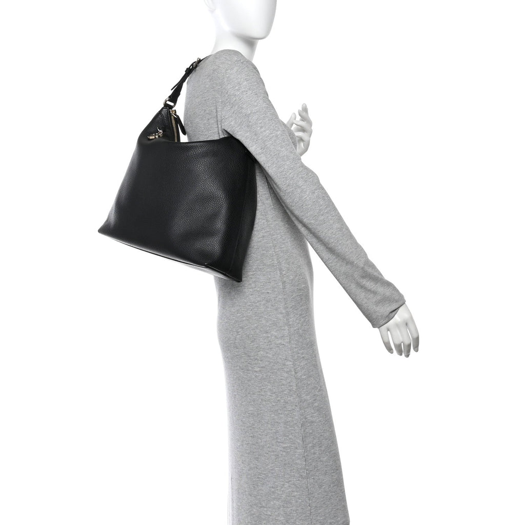 Gucci Dollar Calfskin GG Hobo Black