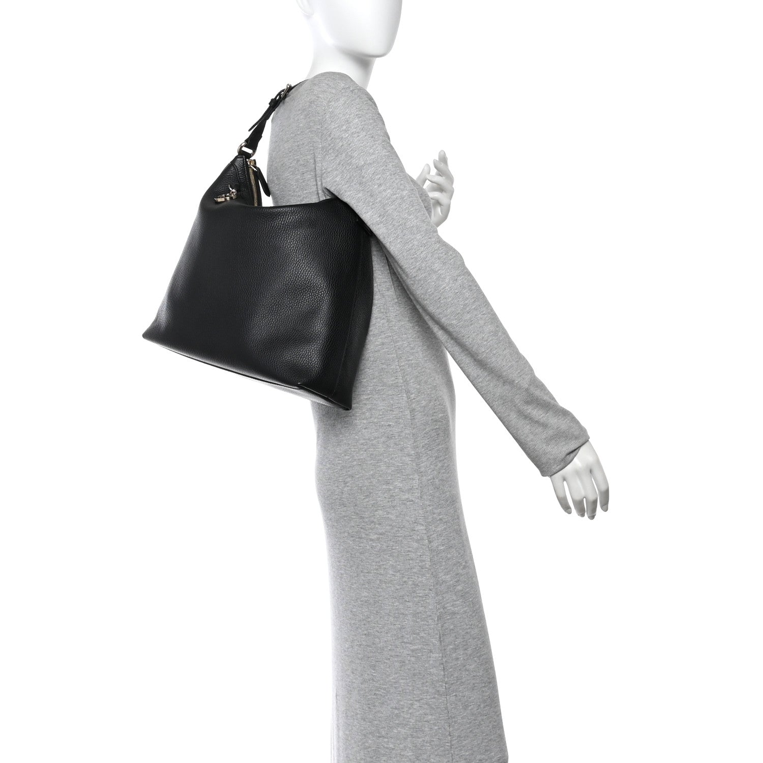 Gucci Dollar Calfskin GG Hobo Black