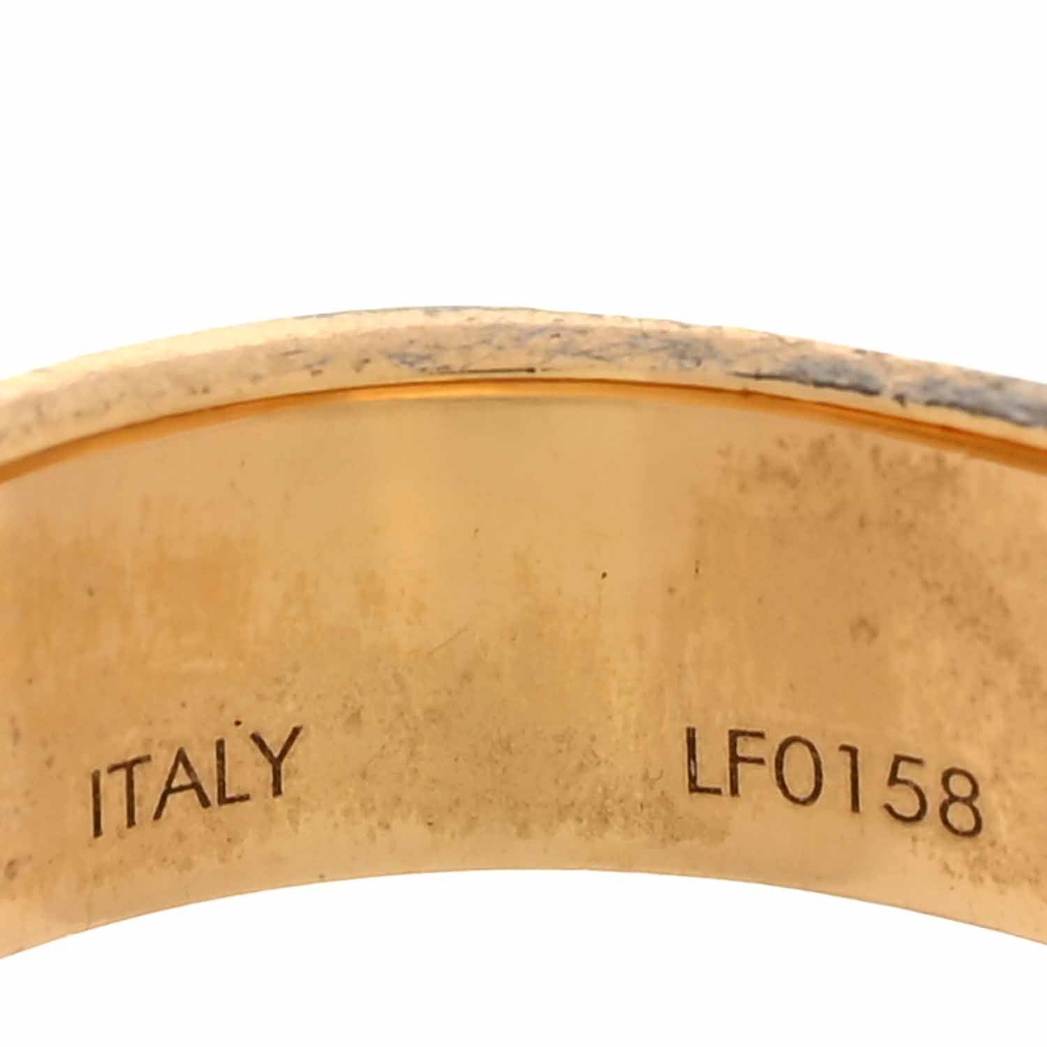 Louis Vuitton Brass Monogram Engraved Nanogram Ring S Gold