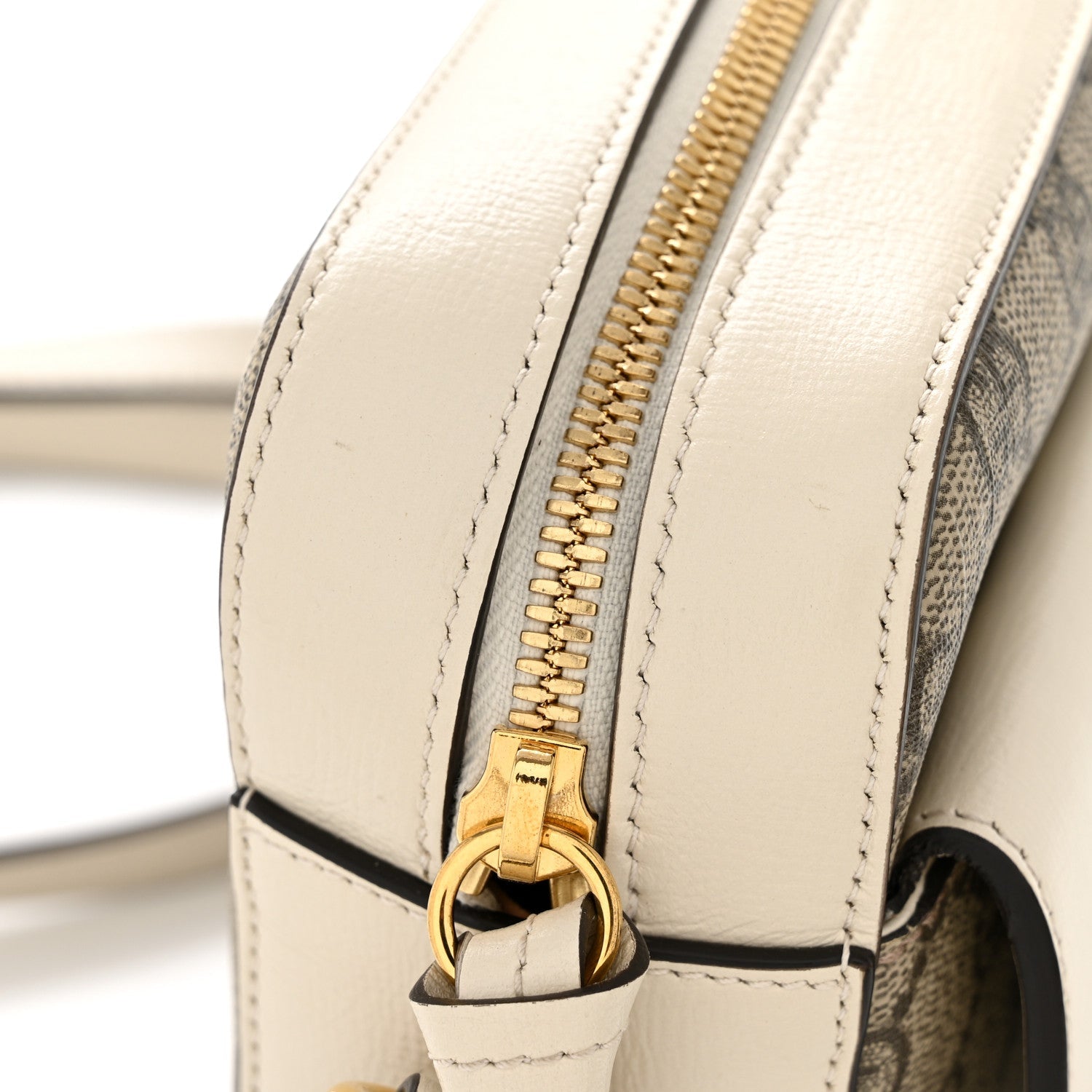 Gucci GG Supreme Monogram Small Horsebit 1955 Shoulder Bag Beige Mystic White