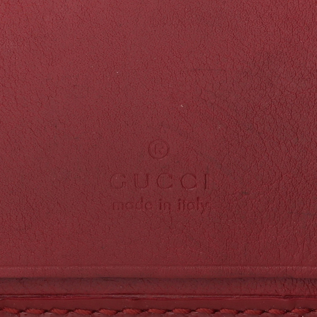 Gucci Patent Microguccissima Heart 6 Key Holder Case Red