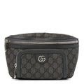 Gucci GG Supreme Monogram Textured Dollar Calfskin Ophidia Belt Bag Grey Black Graphite Grey