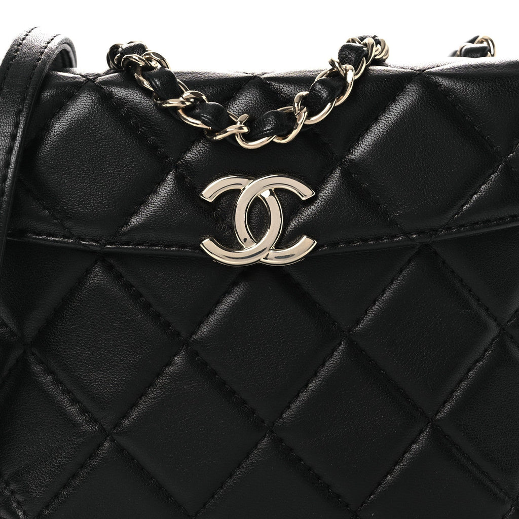 Chanel Lambskin Quilted Small Box Bag Black
