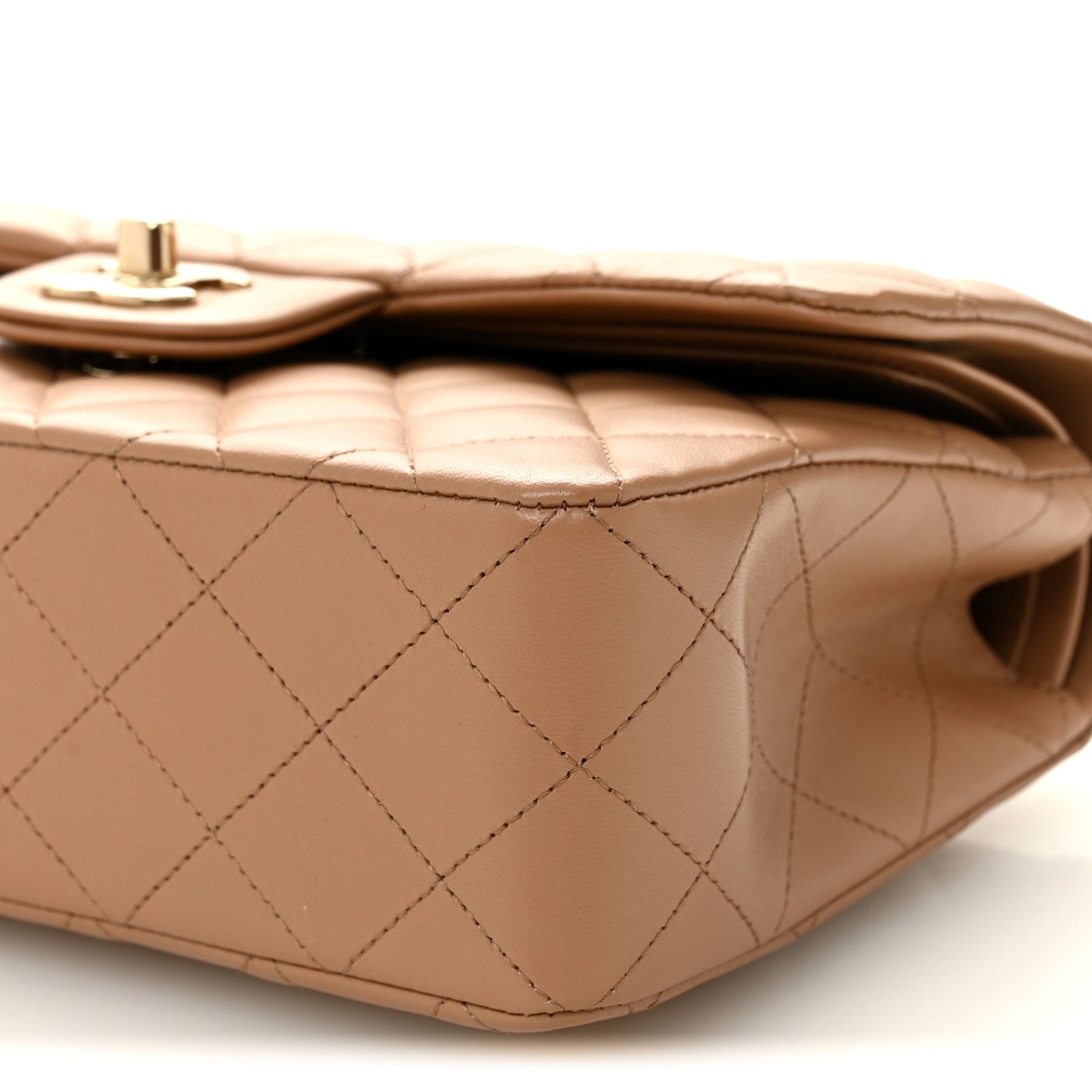 Chanel Lambskin Quilted Small Double Flap Brown