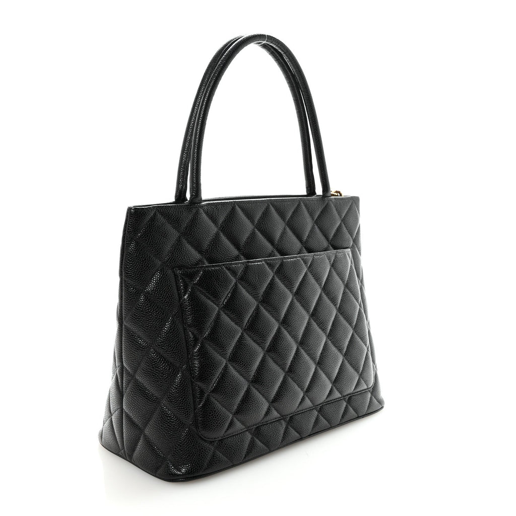 Chanel Caviar Quilted Medallion Tote Black