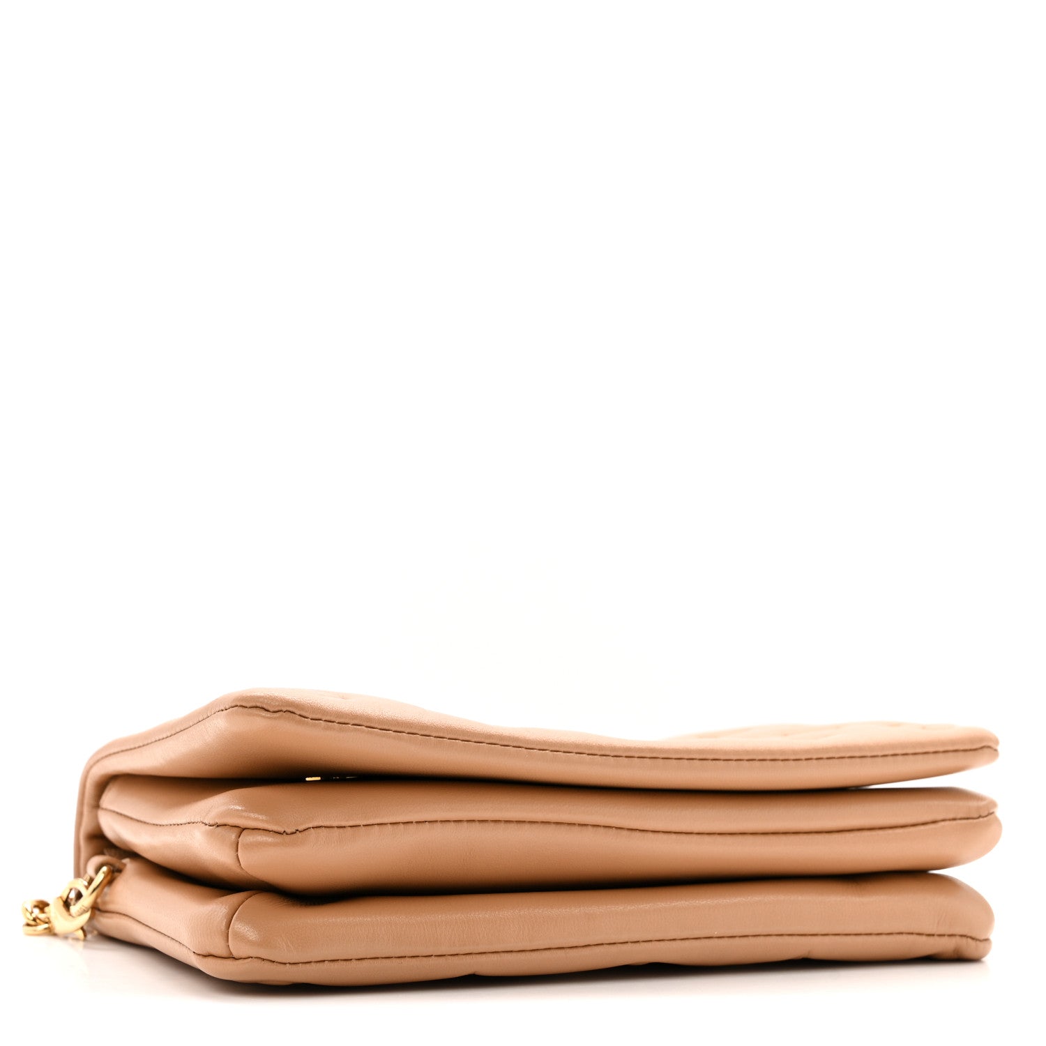 Louis Vuitton Lambskin Embossed Monogram Pochette Coussin Camel
