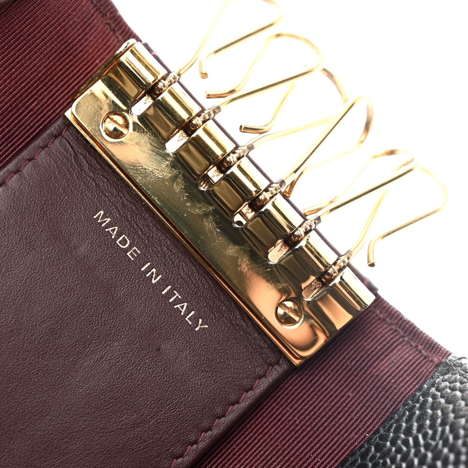 Caviar Quilted 6 Key Holder Black