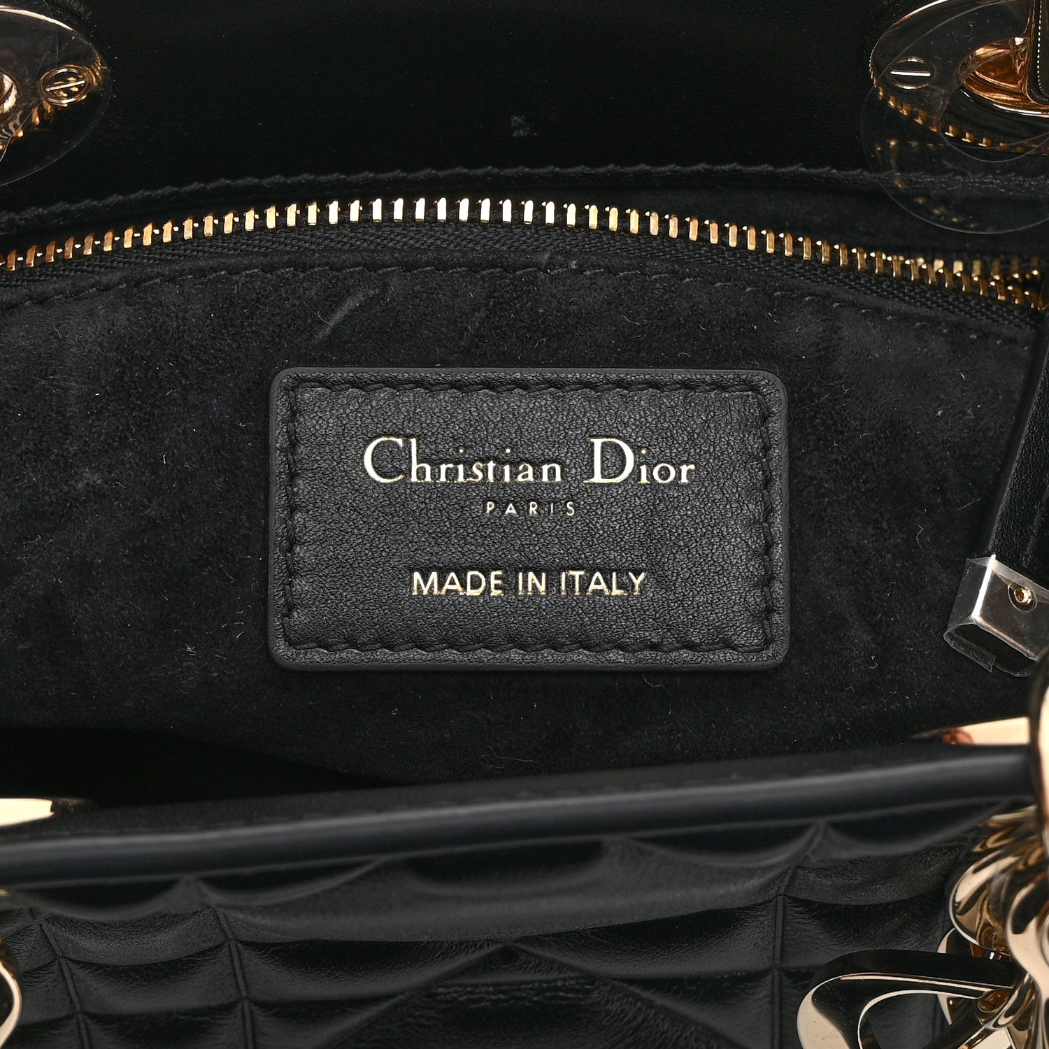 Christian Dior Calfskin Cannage Mini The Lady 95.22 Black