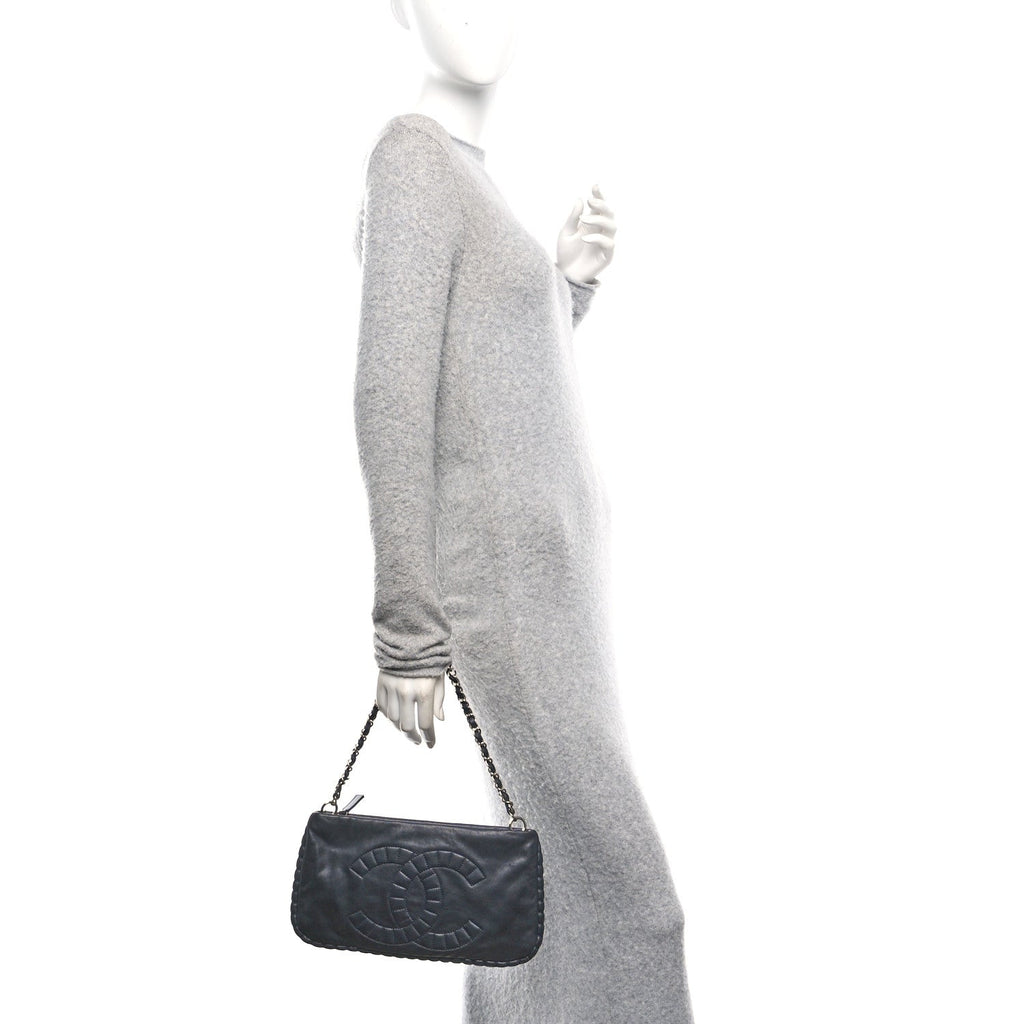 Chanel Calfskin On the Bund Pochette Black