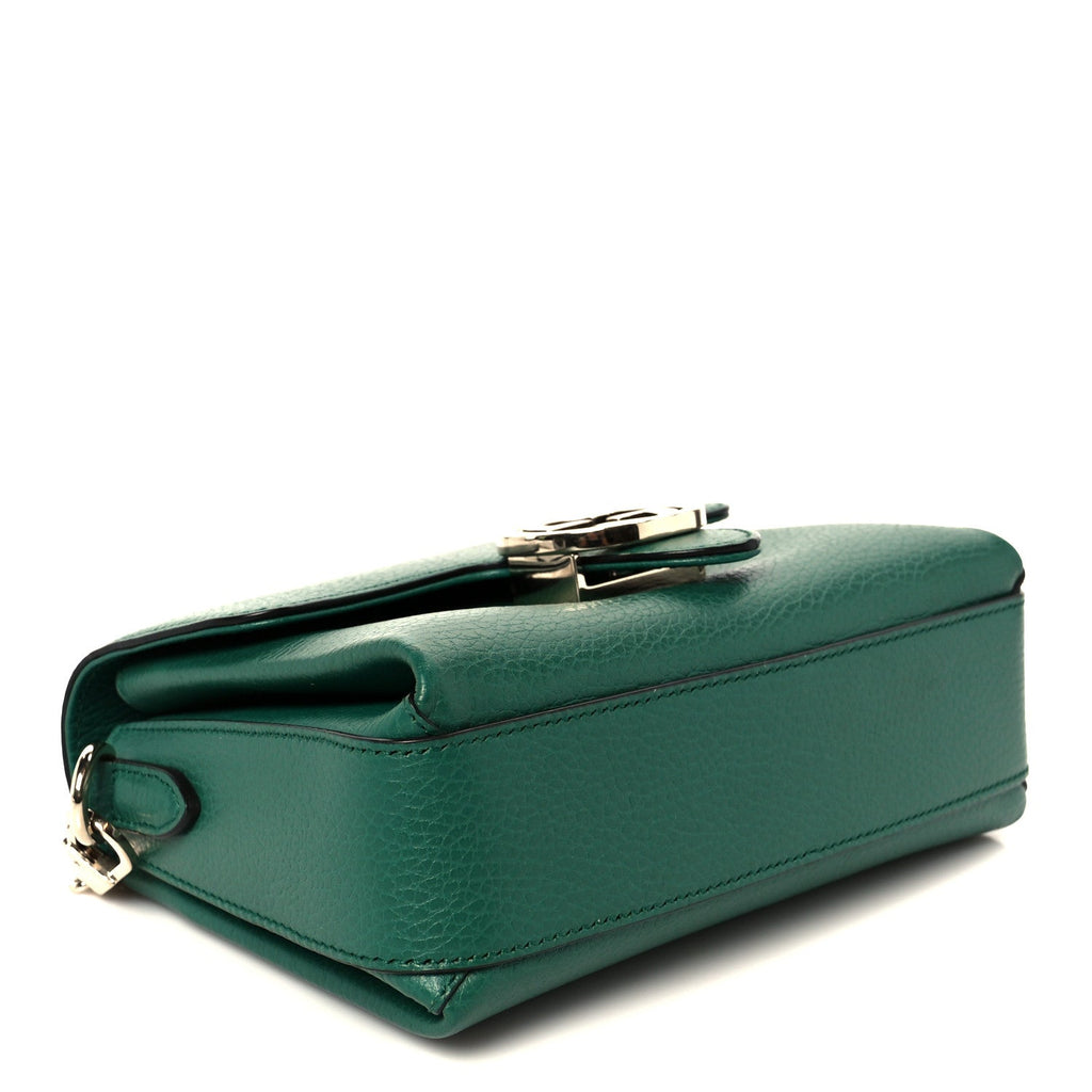 Gucci Dollar Calfskin Interlocking G Crossbody Bag Emerald
