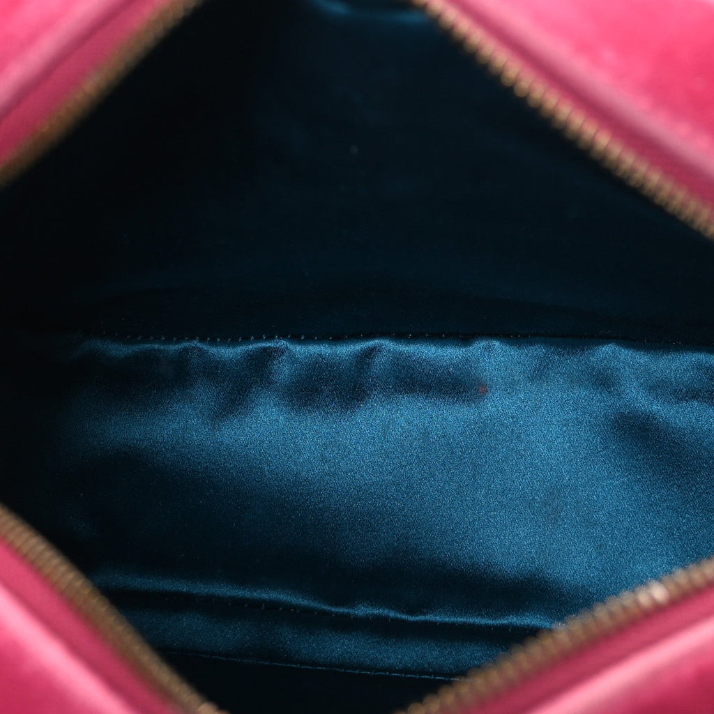 Gucci Velvet Matelasse Small GG Marmont Chain Shoulder Bag Light Raspberry Rose