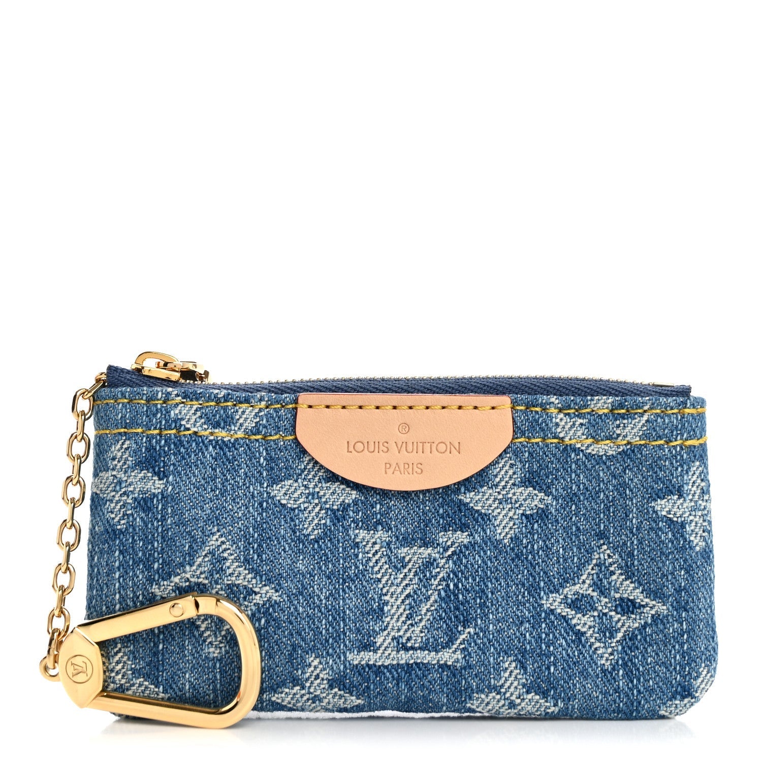 Louis Vuitton Monogram Denim Key Pouch Denim Blue