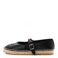 Lambskin Jute Mary Jane Flats 40 Black
