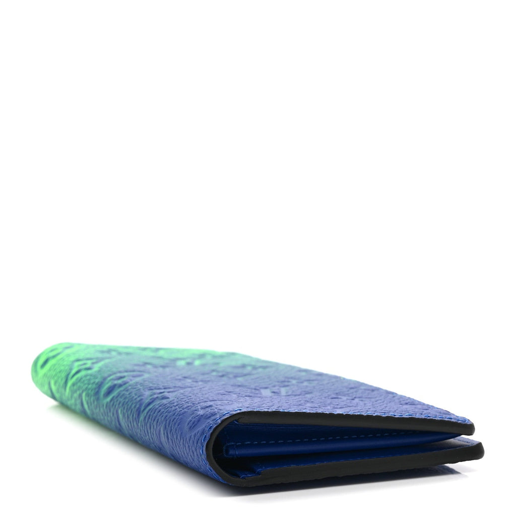 Louis Vuitton Taurillon Illusion Brazza Wallet Bleu Vert