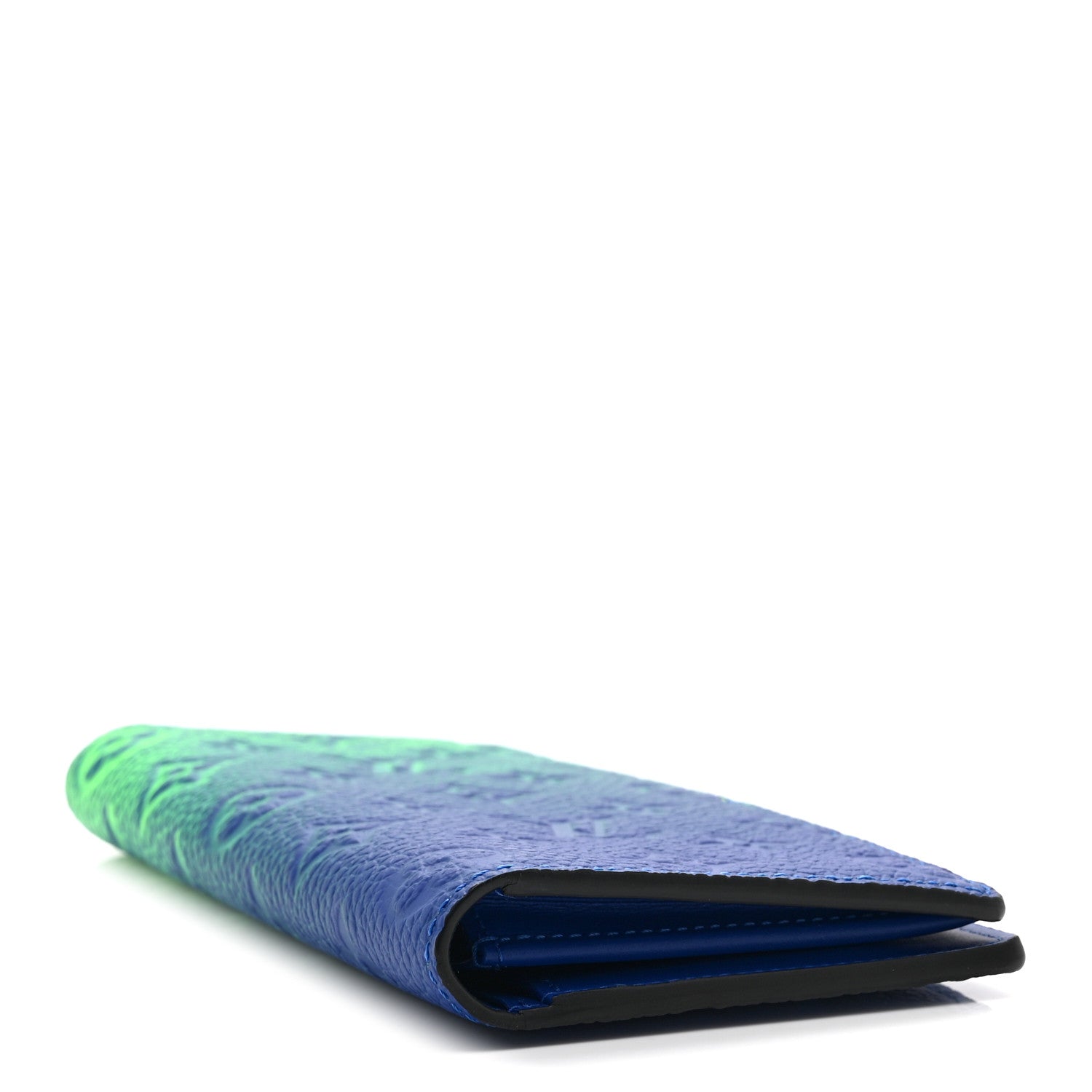 Louis Vuitton Taurillon Illusion Brazza Wallet Bleu Vert