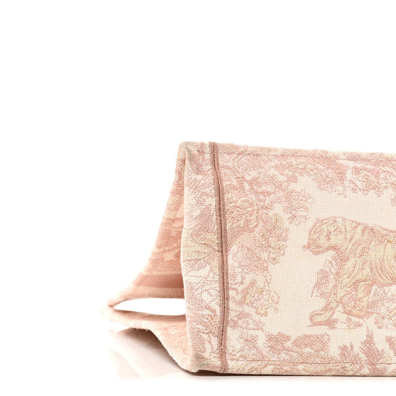 Christian Dior Canvas Toile De Jouy Embroidered Large Book Tote Pink